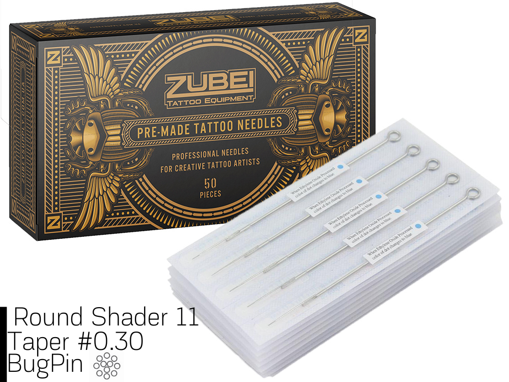 Тату голки 11 Round Shader Zubei Supply (Для зафарбовування) 1 штука