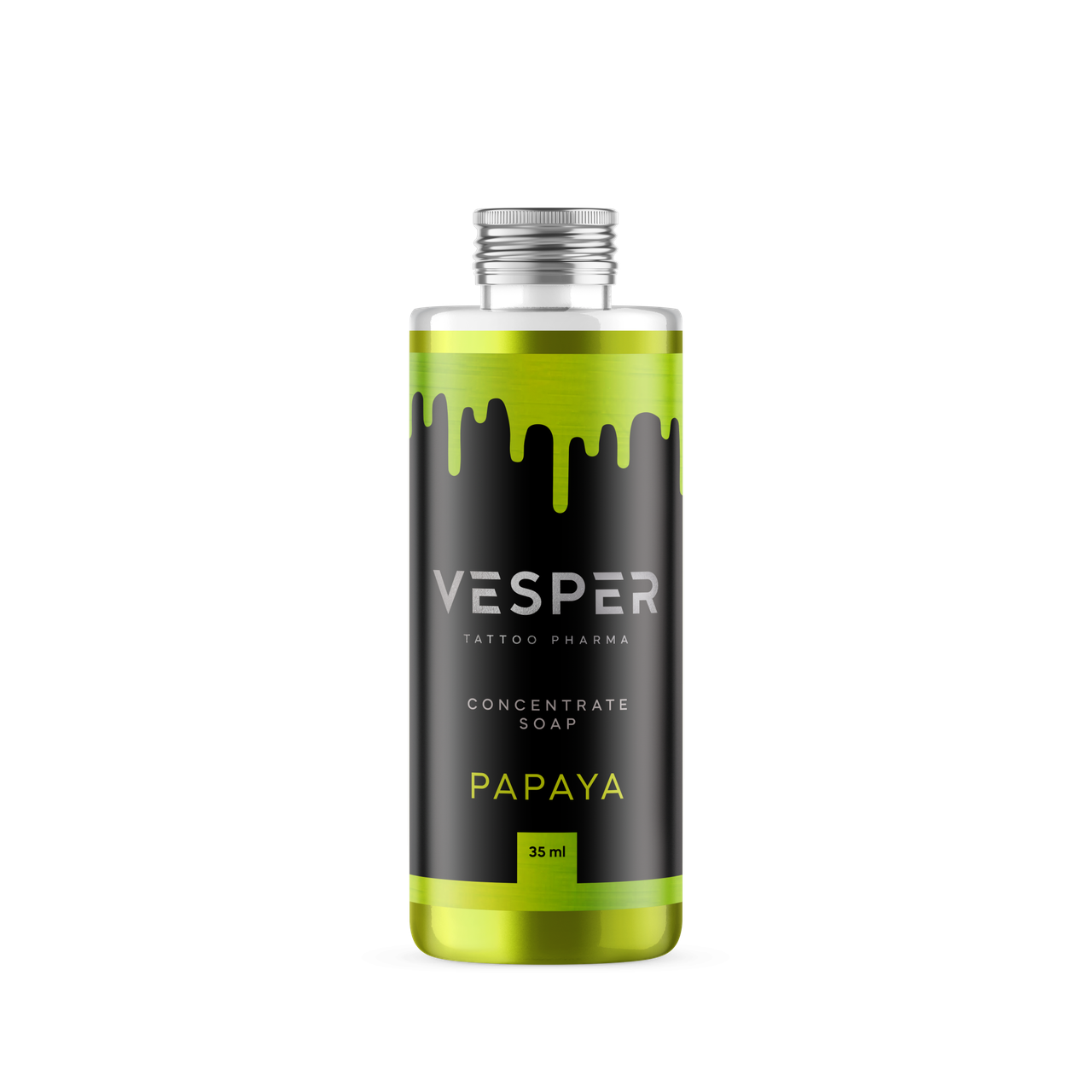 Антибактеріальне зелене мило для перманента та тату VESPER PAPAYA, 35 мл