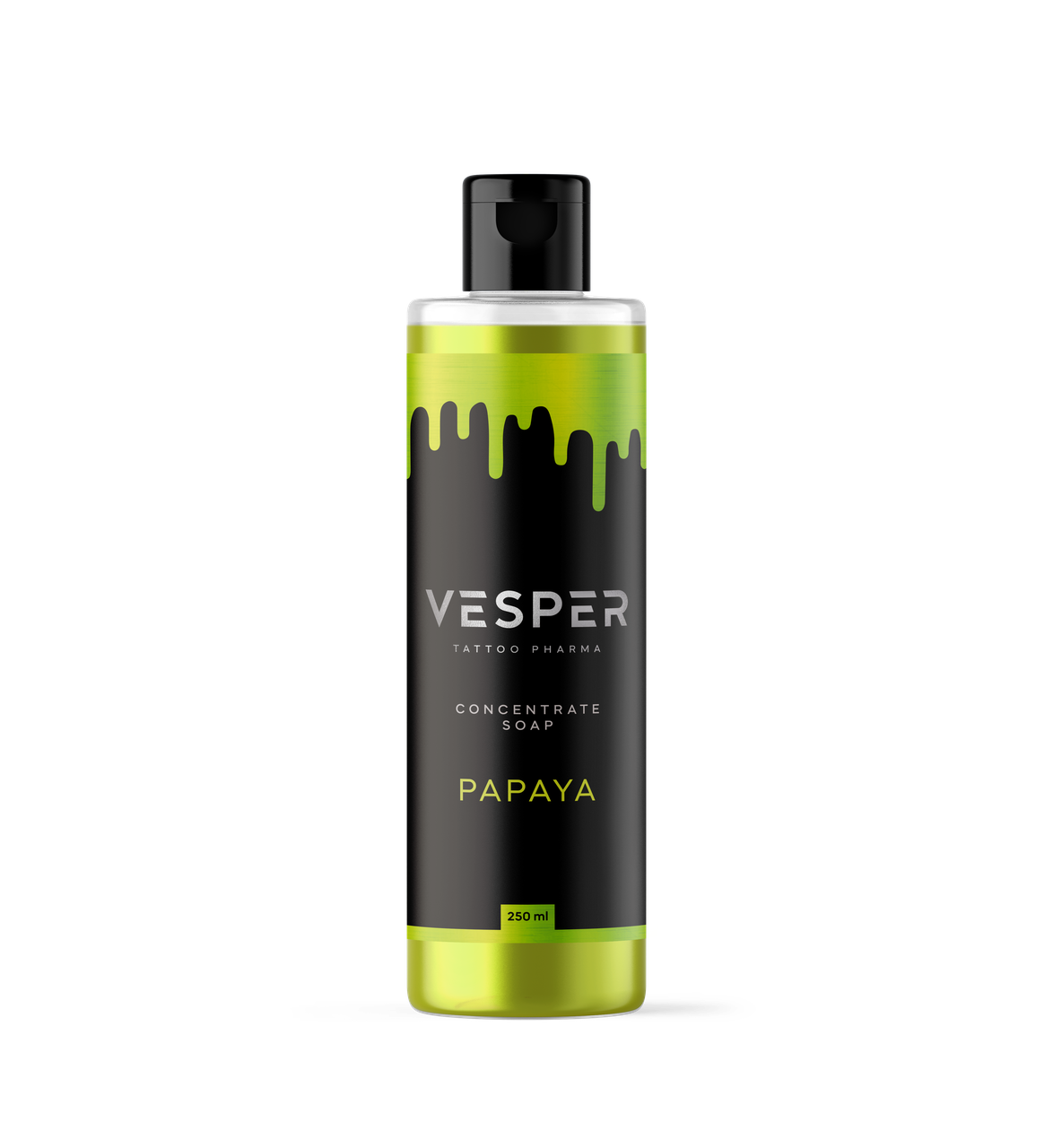 Антибактеріальне зелене мило для перманента та тату VESPER PAPAYA, 250 мл