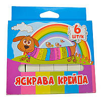 Крейда шкільна біла МАКСІ, 6 шт., 19х19х100 мм, картонна коробочка