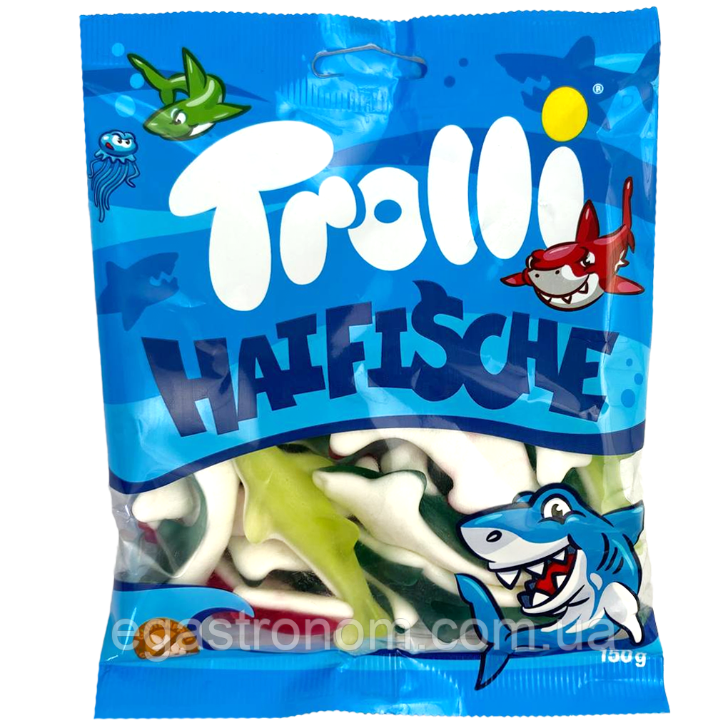 Желейки акули Троллі Trolli haifische 150g 24шт/ящ (Код: 00-00016457)