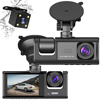 Відеореєстратор з трьома камерами та функцією запису, 1080P / Реєстратор із задньою камерою / Автореєстратор