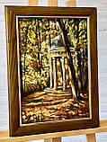 Картина пейзаж з бурштину "Альтанка" 30*40 см, фото 4