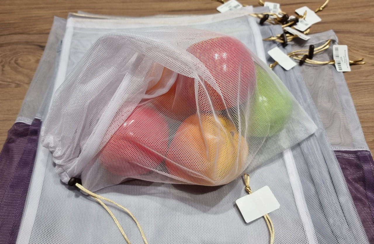 Екоторбинка з сітки для овочі та фруктів 40х40см