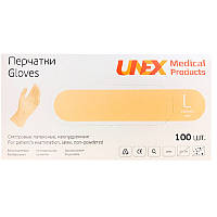 Рукавички оглядові латексні нестерильні припудрені розмір L 50 пар Unex