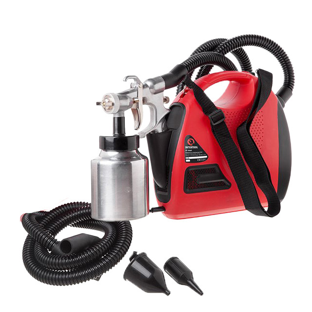 Фарбопульт електричний HVLP 600 Вт, форсунка 1.8 мм, бачок 1 л, 0.14-0.70 бар, 450-550 мл/хв INTERTOOL DT-5060, фото 1