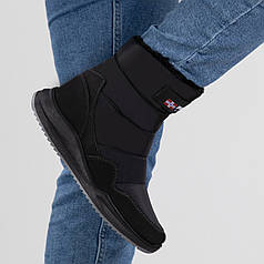 Дутики жіночі на широку ногу з замком чорні (N 2)