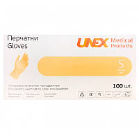 Рукавички оглядові латексні нестерильні припудрені розмір S 6-7 50 пар Unex