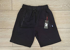 Чоловічі шорти трикотажні двунитка Чорний. Шорти чоловічі спортивні з кишенями