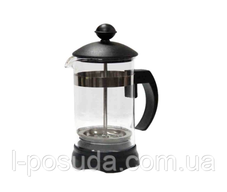 Заварник френч прес із термостійкого скла 350 мл із пластик корпусом, фото 1