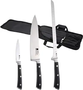 Набір хороших кухонних ножів із нержавіючої сталі 3 ножа Bergner BGMP-4321 FOODIES