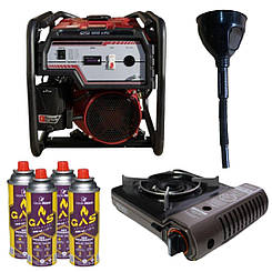 Бензиновий генератор EF Power YH3600-IV + газова плитка Orcamp CK-505 + електричний обігрівач Gardyer HE2000