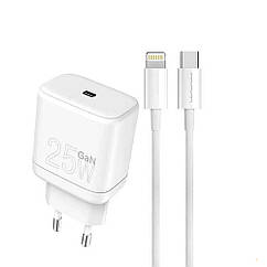 Зарядний пристрій WUW-T60 25W Type-C-Lightning (біле)
