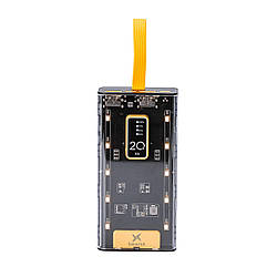 Повербанк SmartX Fast Charge Power Bank 20000mAh зовнішній акумулятор 4 вбудованих кабелі X-101