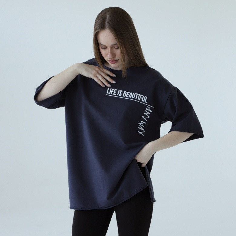 Футболка жіноча оверсайз FTW-24-1 GBI Сірий розмір S (14064)