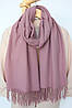 БРАК! УЦІНКА! Кашеміровий однотонний шарф "Жасмін" Димно-бузковий 104002, фото 3