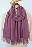 Кашеміровий однотонний шарф "Жасмін" Сливовий 104012, фото 3