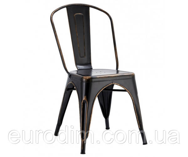 Стілець Толікс V металевий чорний вінтаж