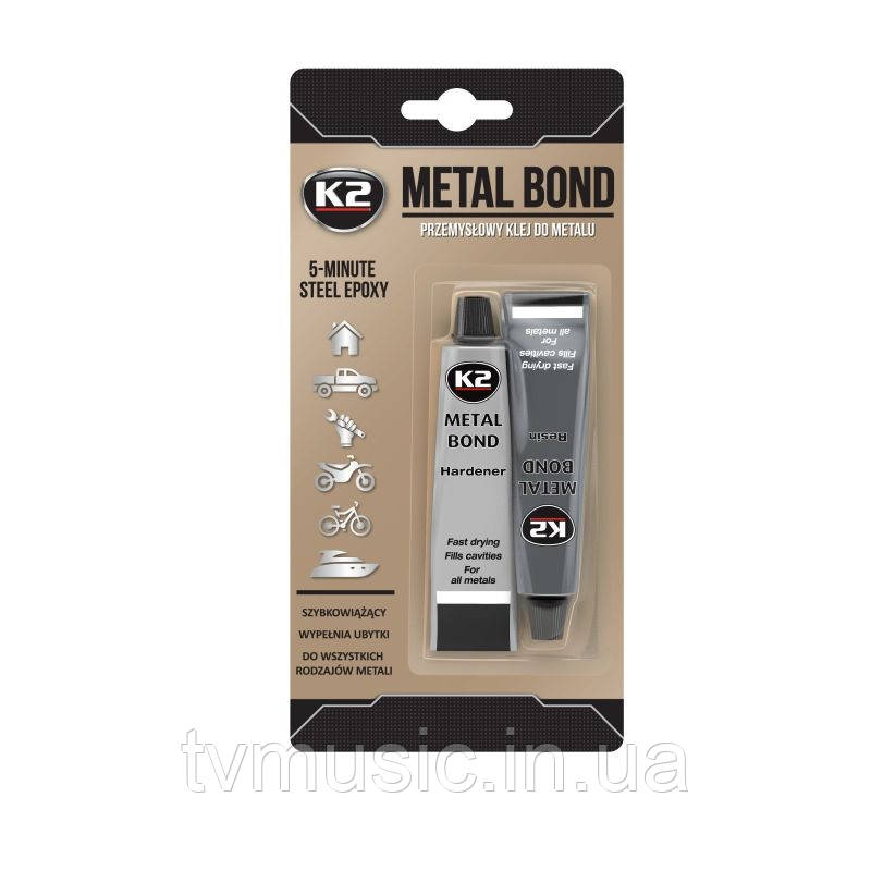 Двокомпонентний епоксидний клей для металу K2 Metal Bond 56 г (B116N)