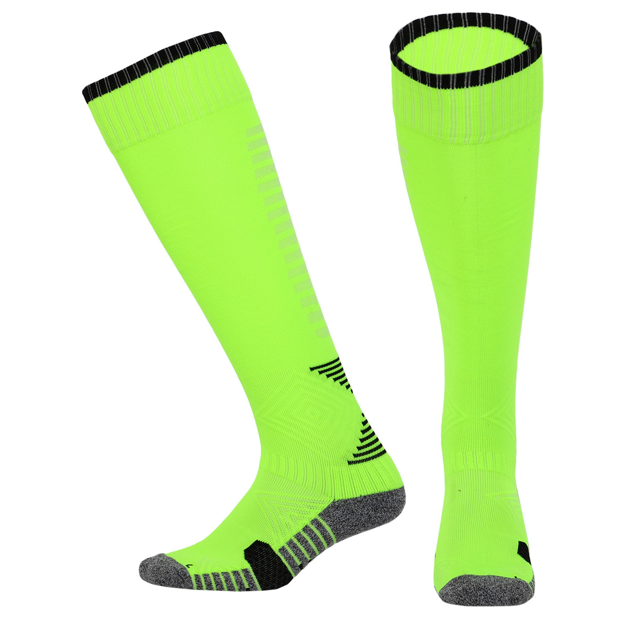 Гетри футбольні дитячі Zelart 661 розмір 28-33 Neon Green-Grey