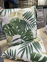 Декоративна подушка льон 45х45 листя