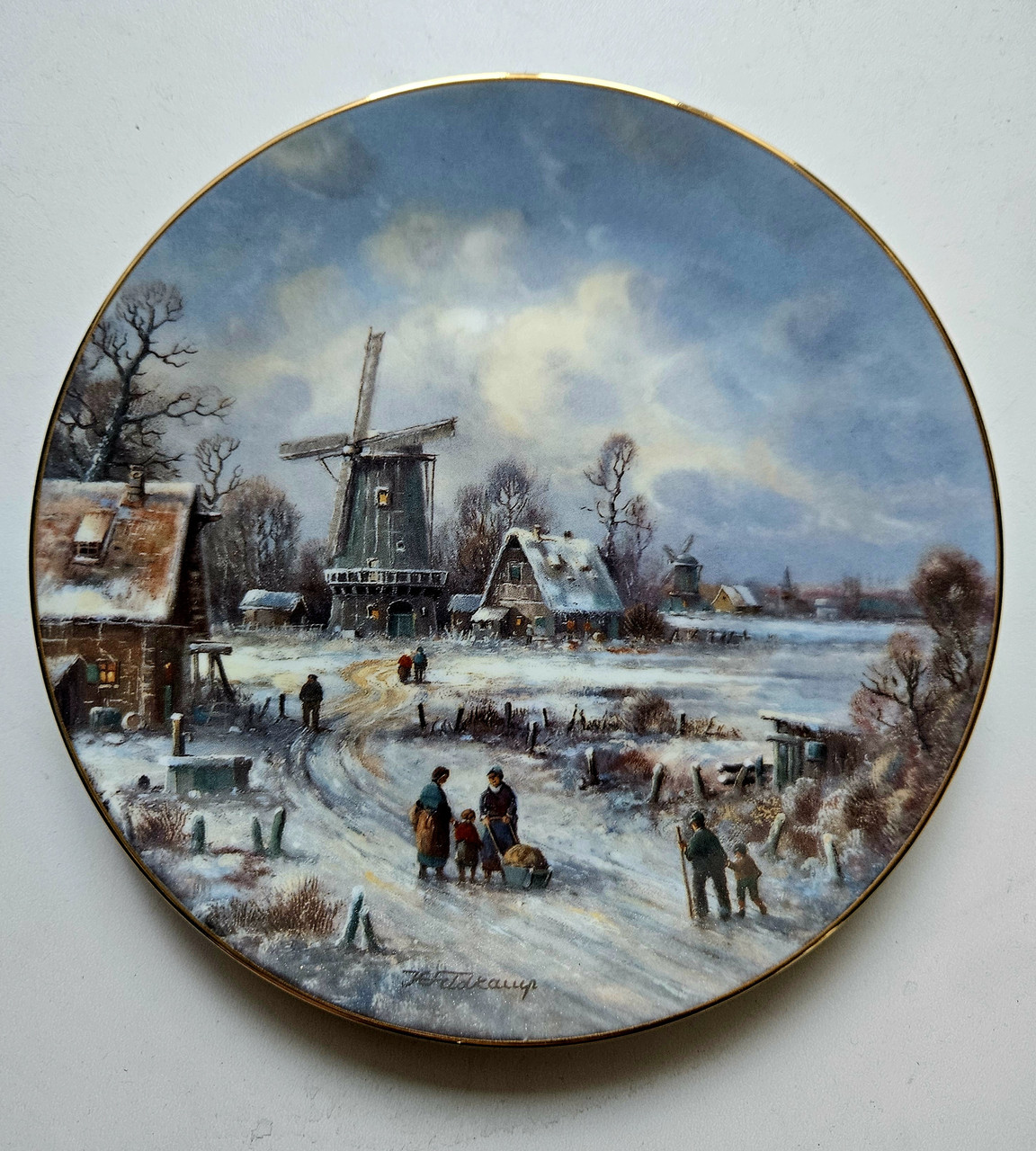 Колекційна, Порцелянова тарілка Млин біля дороги, фото 1