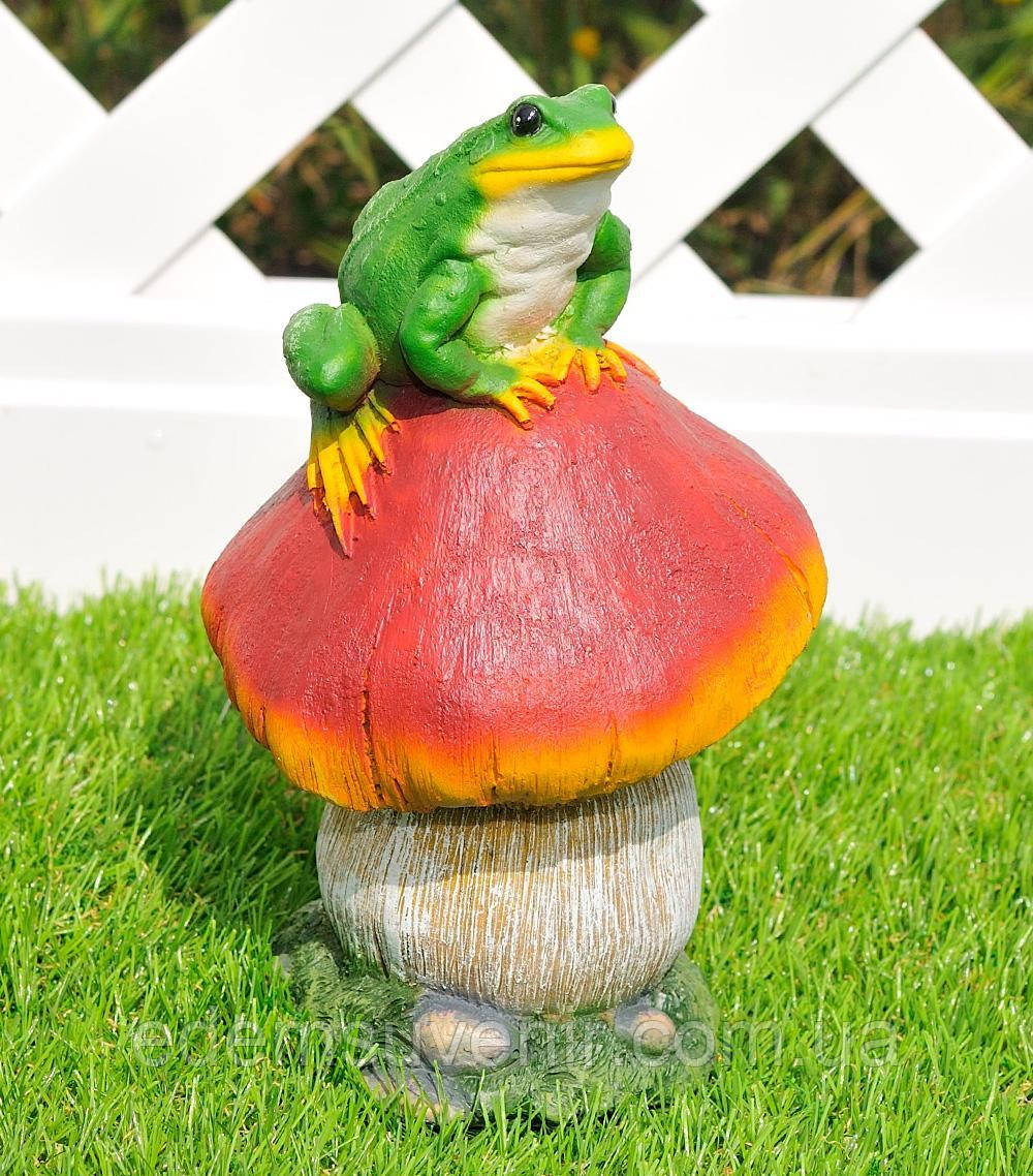 Садова фігура Гриб Сироїжка мала з жабкою
