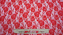 Тканина гіпюр однотонний колір червоний "Троянди"