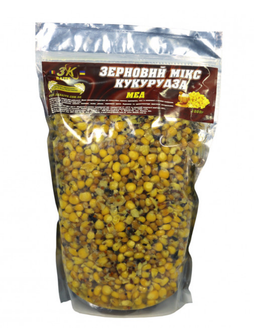 

Прикорм 3KBaits Зерновой микс Кукуруза Мед 1000гр