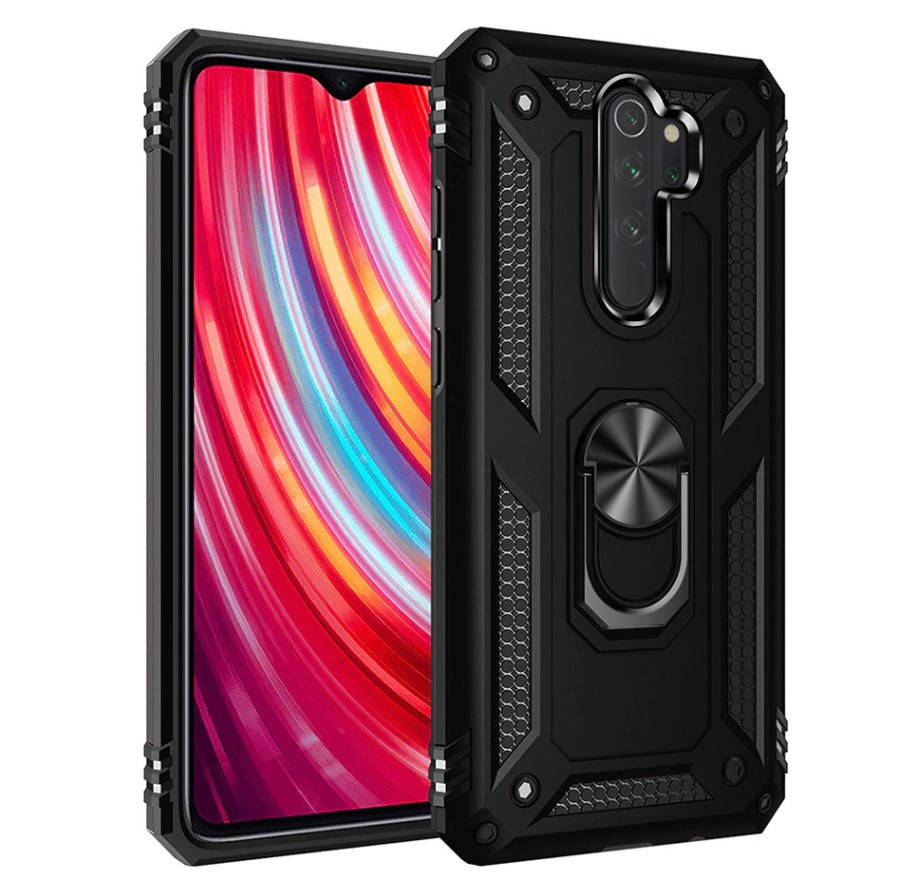 

Противоударный чехол Combo Ring для Xiaomi Redmi Note 8 Pro (Разные цвета) Черный