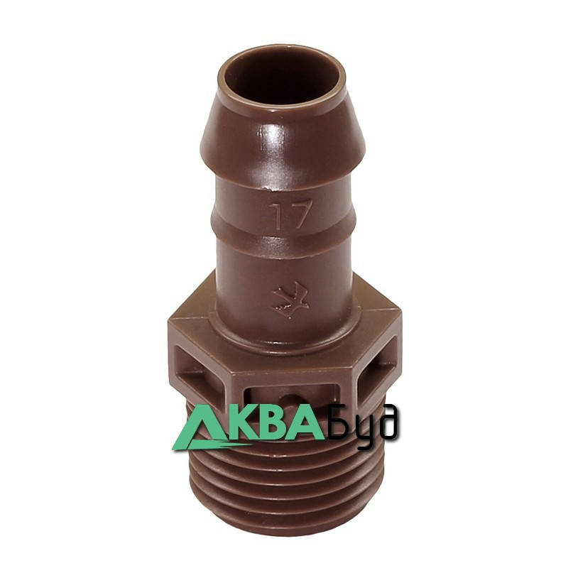 

Переходная муфта для капельной трубы 1/2"НР х 17 мм XFF-MA-050