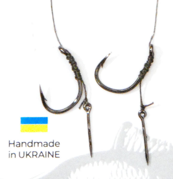 

Поводок RealHook с крючком №6 и штырем для насадки 10мм (2шт), Зелёный