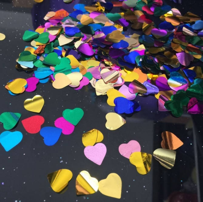 

Конфетти сердечки ассорти металлик, 15 мм, 50 грамм (Китай)