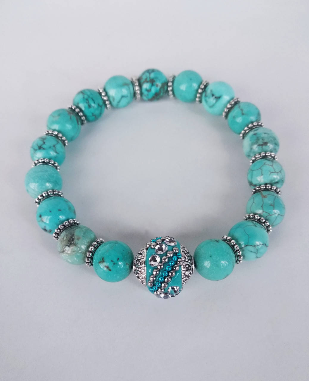 

Браслет из бирюзы ручной работы