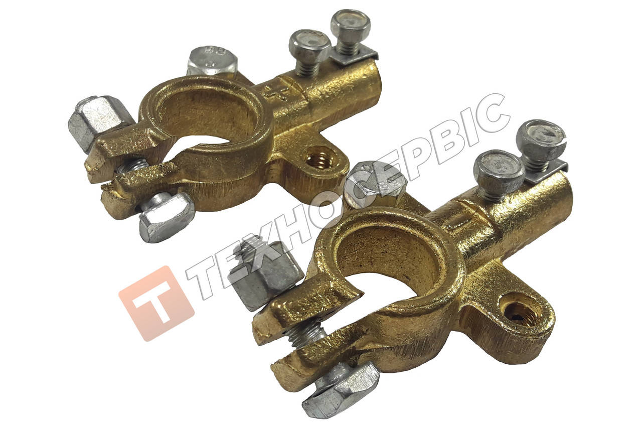 

Клеми акумуляторні латунні 2 шт вантажні євро під трубку, клеми акумулятора