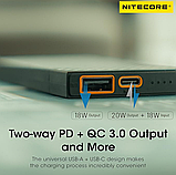 Надлегкий Power Bank Nitecore NB10000 Gen2 SILVER (10000mAh, QC 3.0, 18W, USB-C, USB-A, IPX5), фото 5