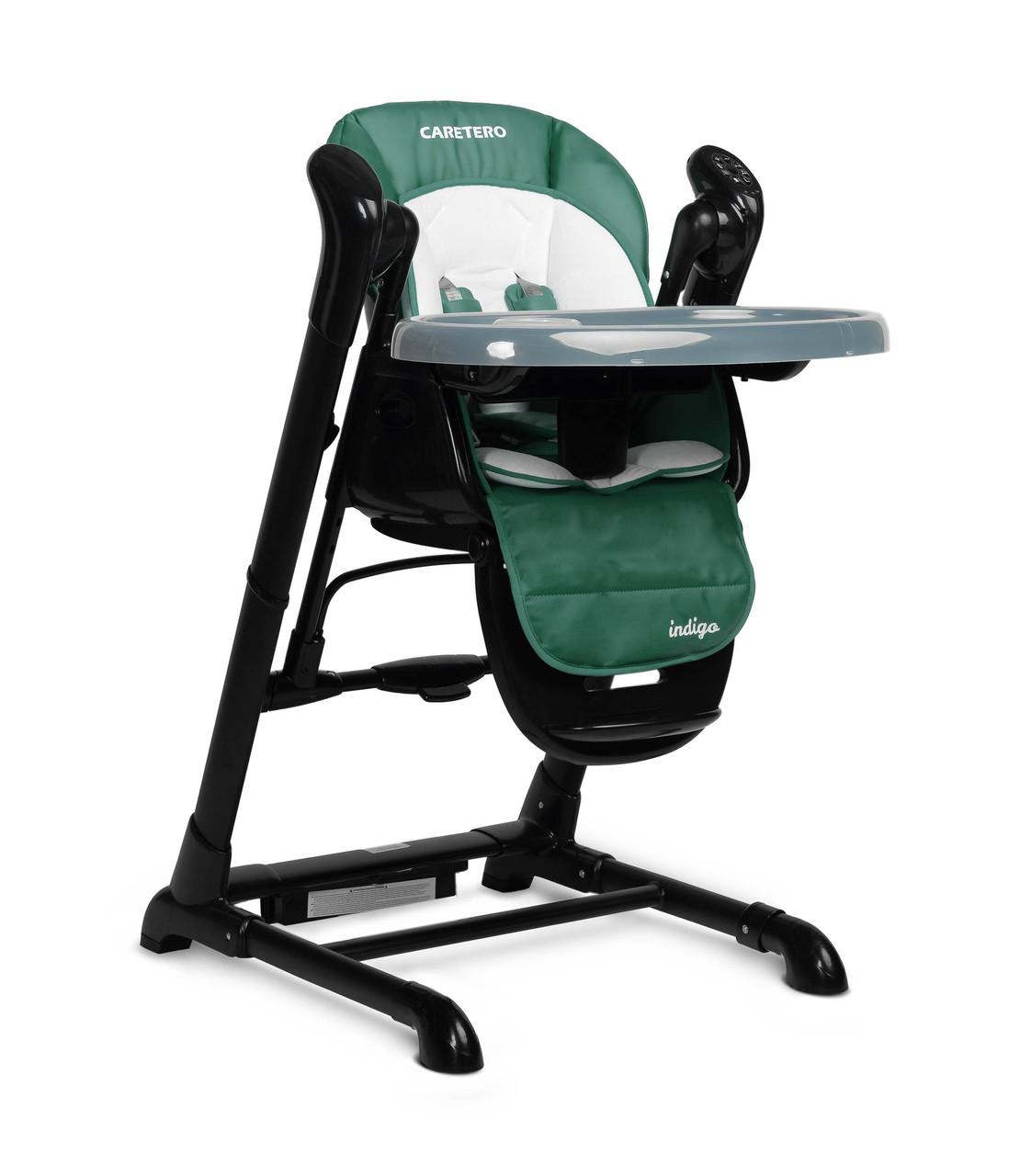 Стільчик для годування + гойдалка 2 в 1 Caretero Indigo Black Green, фото 1