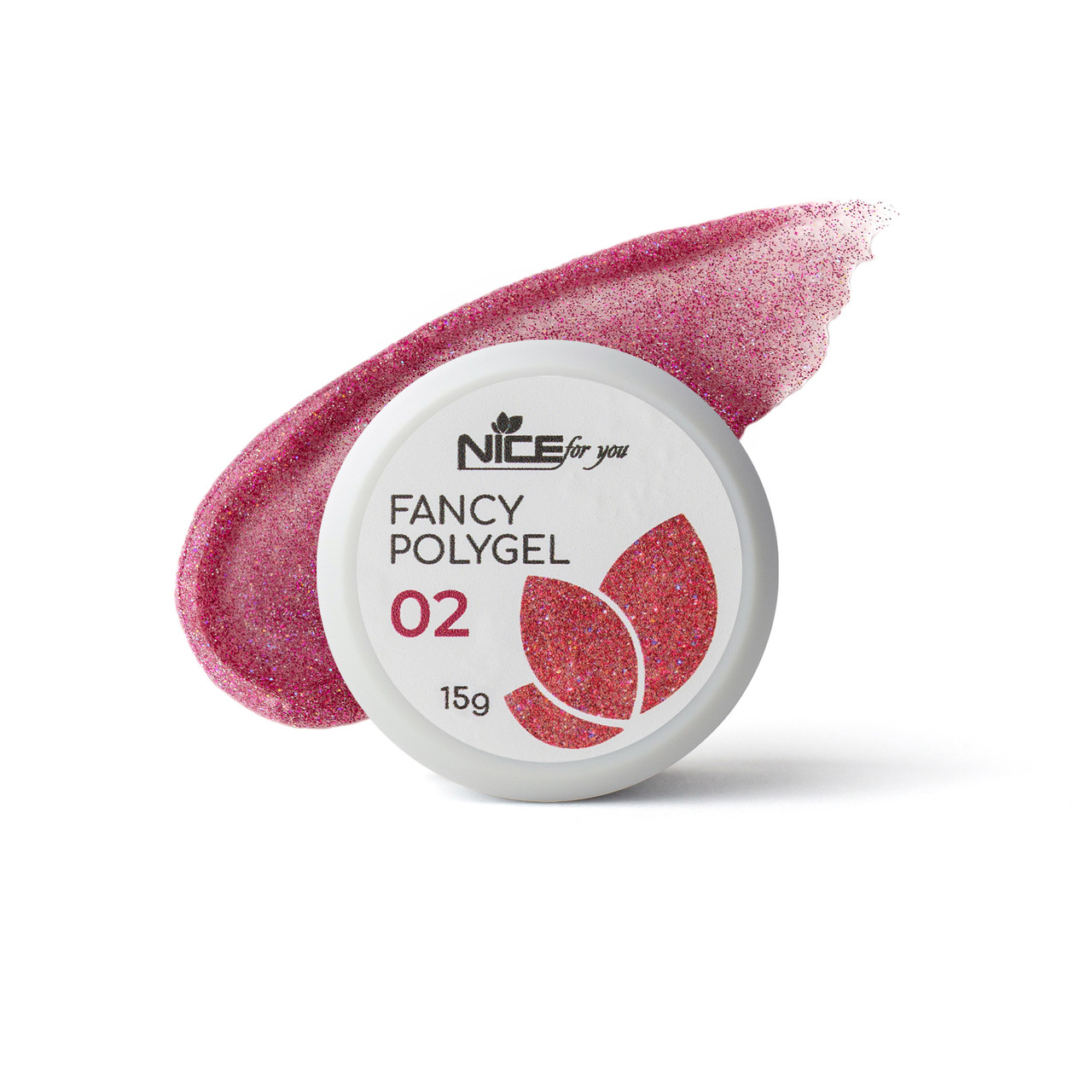 Світловідбивний полігель Nice for you Fancy polygel №2 Lovely pink 15 г, фото 1