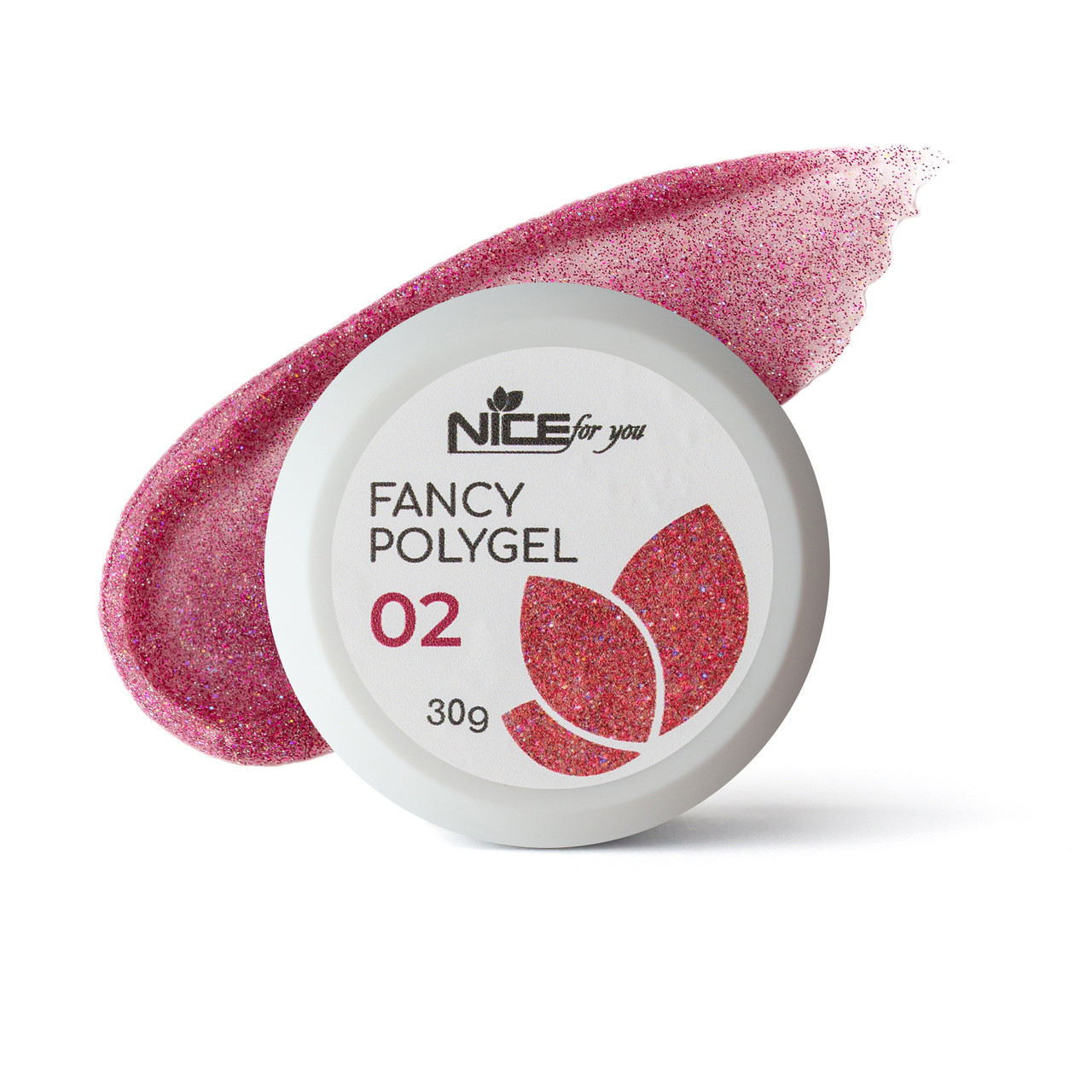 Світловідбивний полігель Nice for you Fancy polygel №2 Lovely pink 30 г