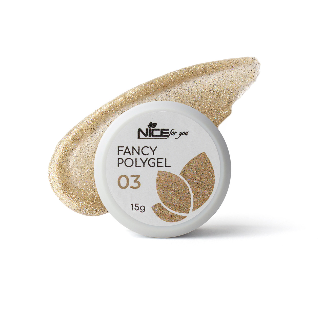 Світловідбивний полігель Nice for you Fancy polygel №3 Delicate goldy 15 г