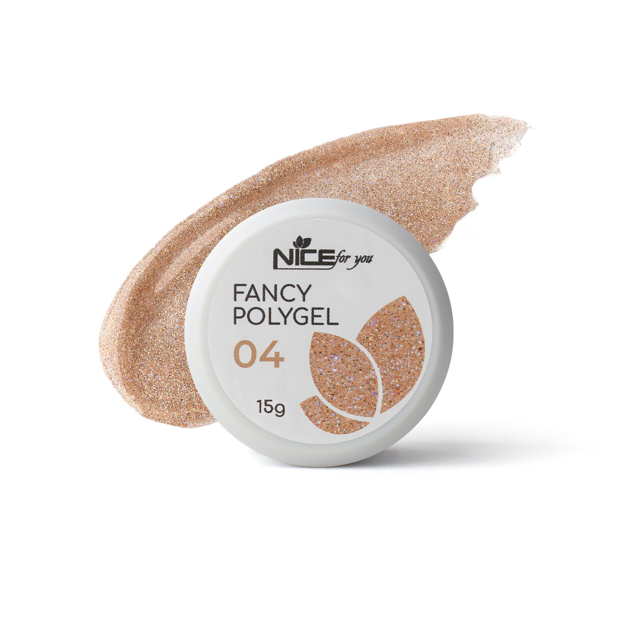 Світловідбивний полігель Nice for you Fancy polygel №4 Shiny champagne 15 г