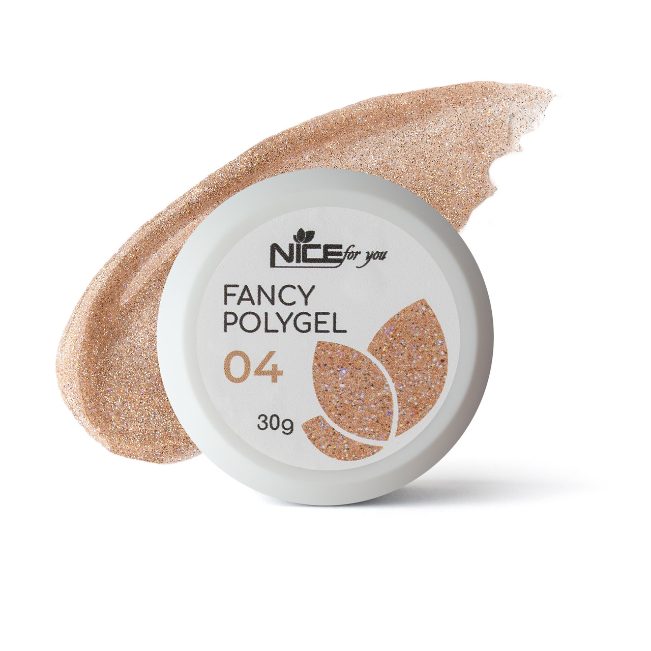 Світловідбивний полігель Nice for you Fancy polygel №4 Shiny champagne 30 г