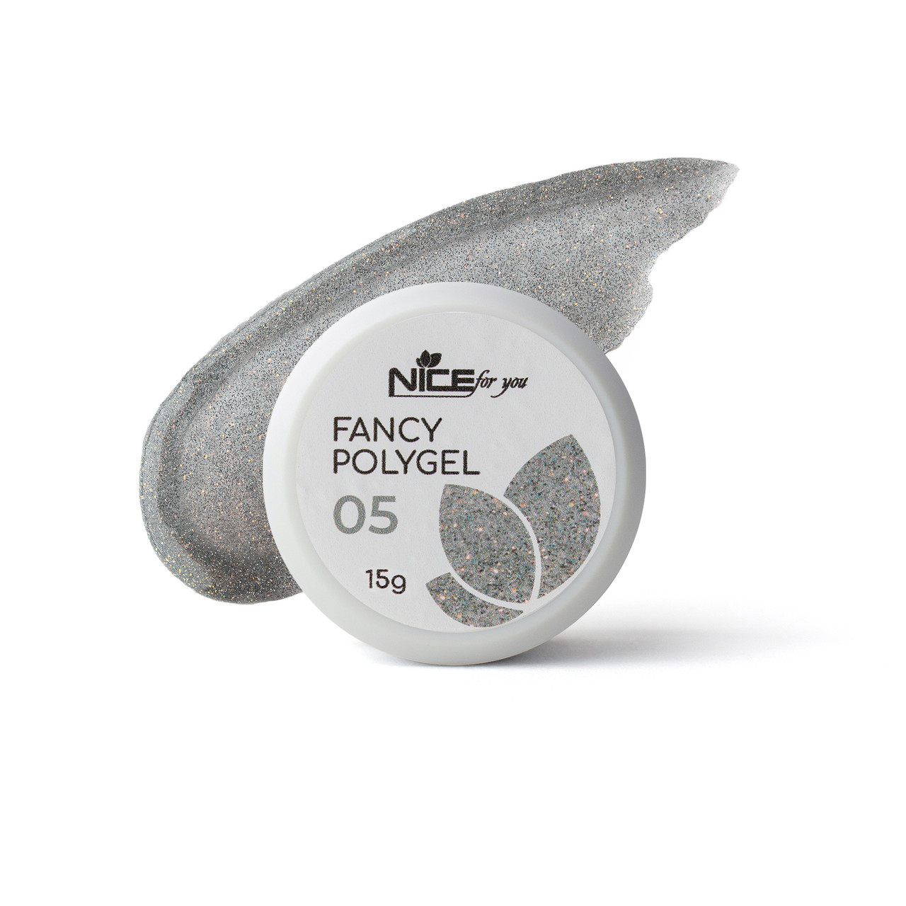 Світловідбивний полігель Nice for you Fancy polygel №5 Amazing silver 15 г