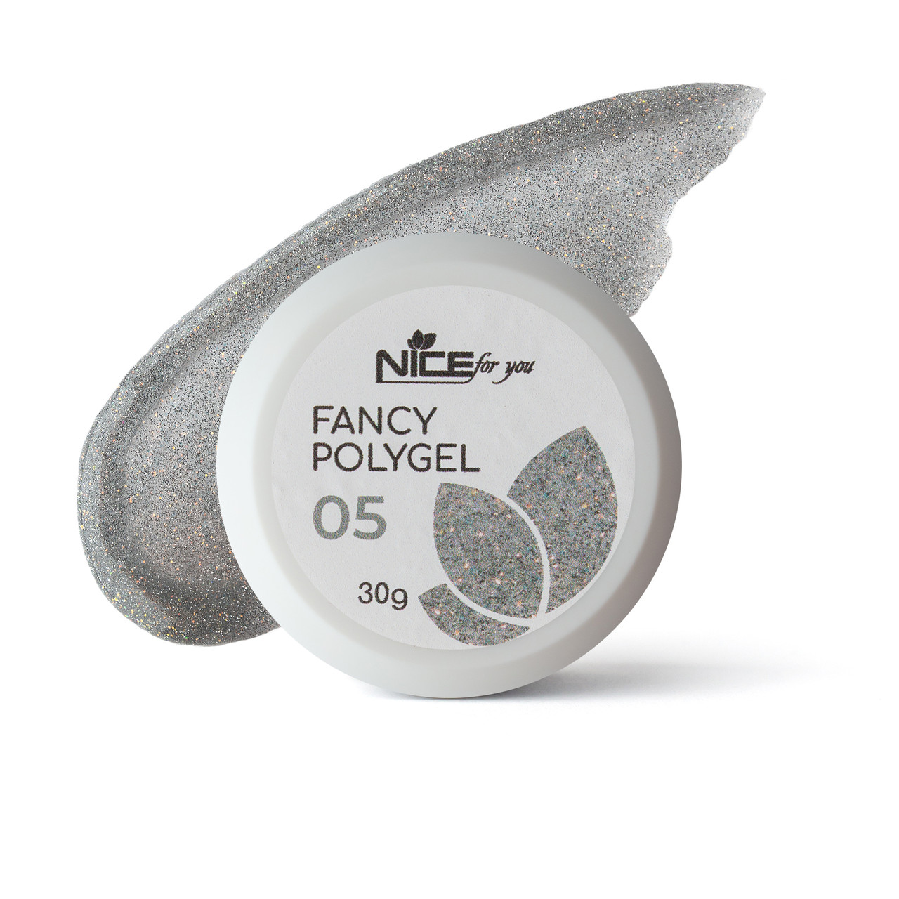 Світловідбивний полігель Nice for you Fancy polygel №5 Amazing silver 30 г