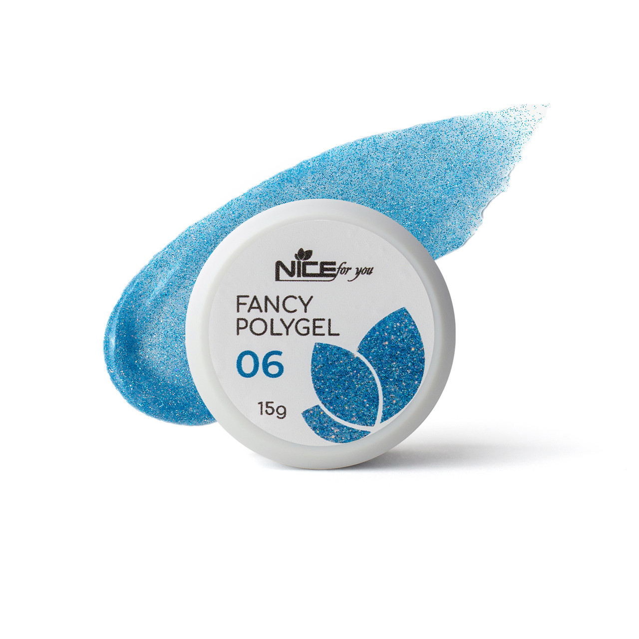 Світловідбивний полігель Nice for you Fancy polygel №6 Glossy blue 15 г