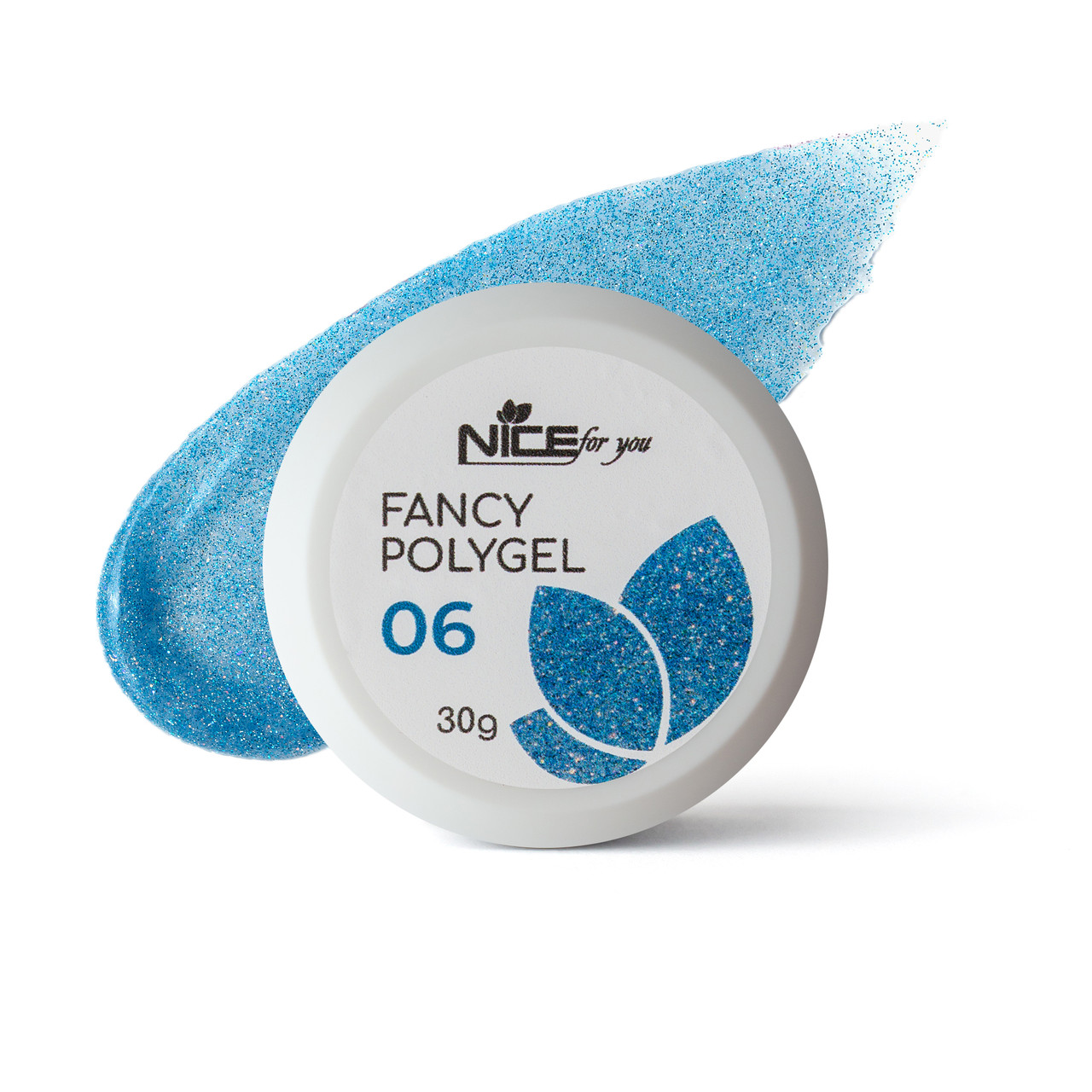 Світловідбивний полігель Nice for you Fancy polygel №6 Glossy blue 30 г
