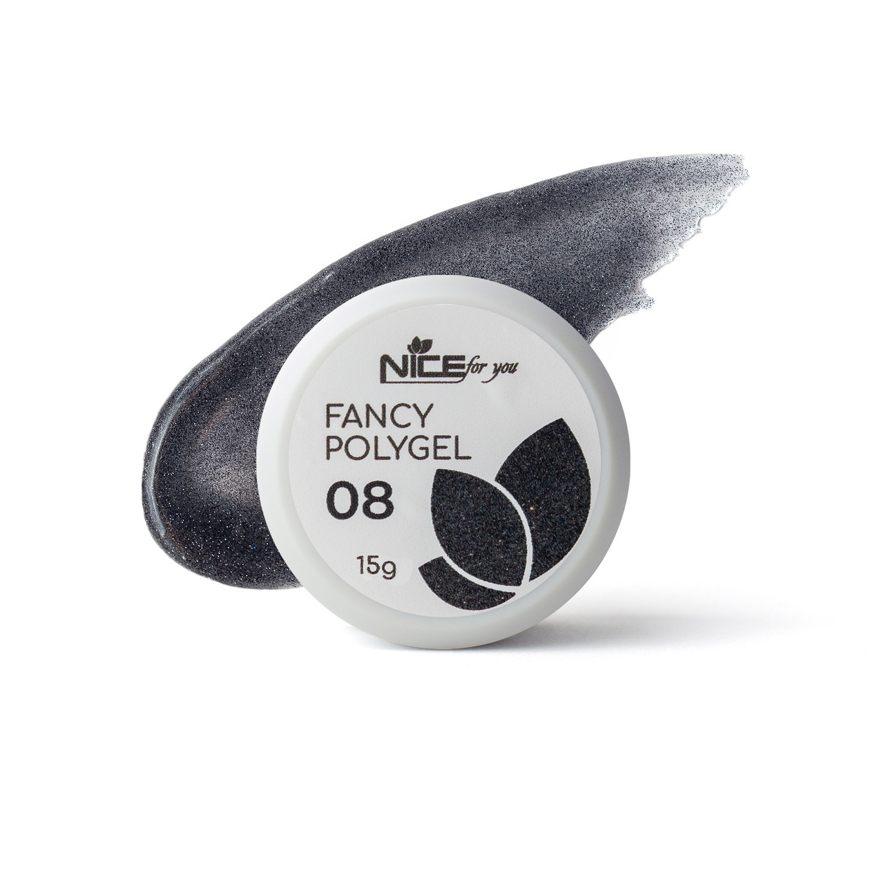 Світловідбивний полігель Nice for you Fancy polygel №8 Awesome black 15 г