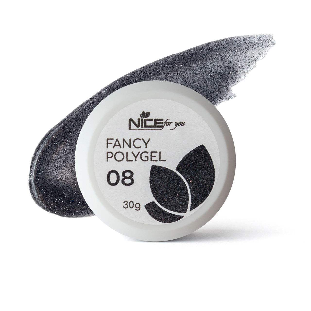Світловідбивний полігель Nice for you Fancy polygel №8 Awesome black 30 г
