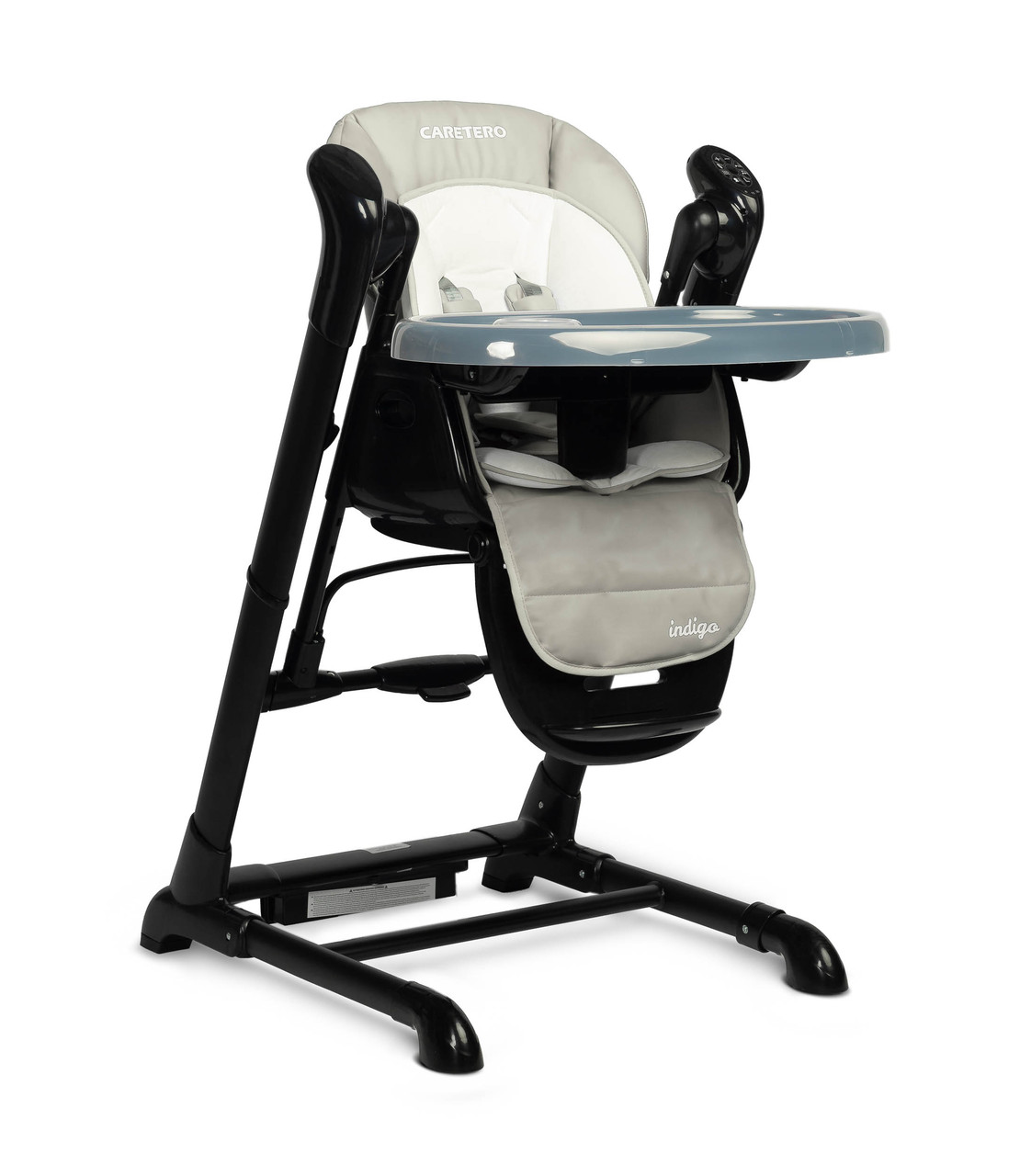 Стільчик для годування + гойдалка 2 в 1 Caretero Indigo Black Grey