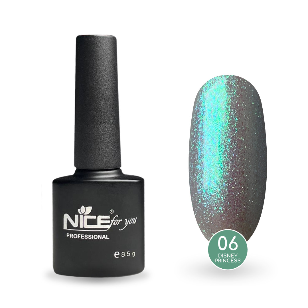 Гель-лак Nice for you Princess №06 Ariel Бірюзовий 8.5 г